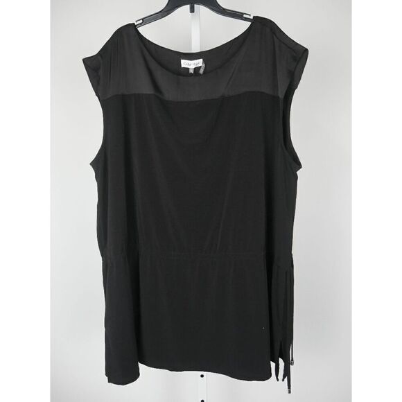 Calvin Klein Women's Plus Size Black Drawstring-Waist Sleeveless Top 2X - Picture 2 of 9